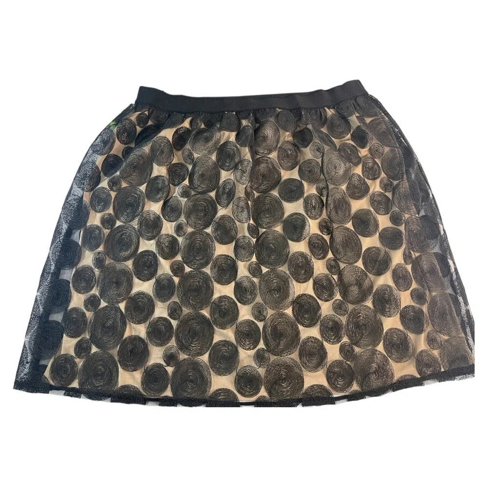 ✨ Lane Bryant Black & Nude Embroidered Polka Dot Skirt – Size 26/28 l Poshmark - Picture 1 of 5